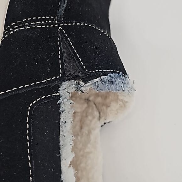 Spenco Fiesta Black White Fur Lined Slipper/Shoes Orthopedic Wm Size 9B - Defect - Picture 7 of 12